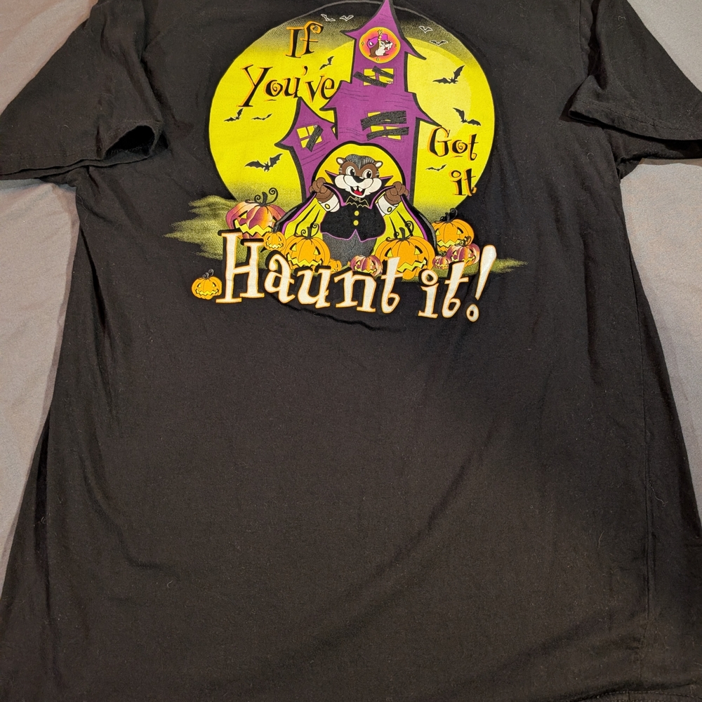 Men's Black Graphic Tee with Pumpkin Design - Picture 3 of 3